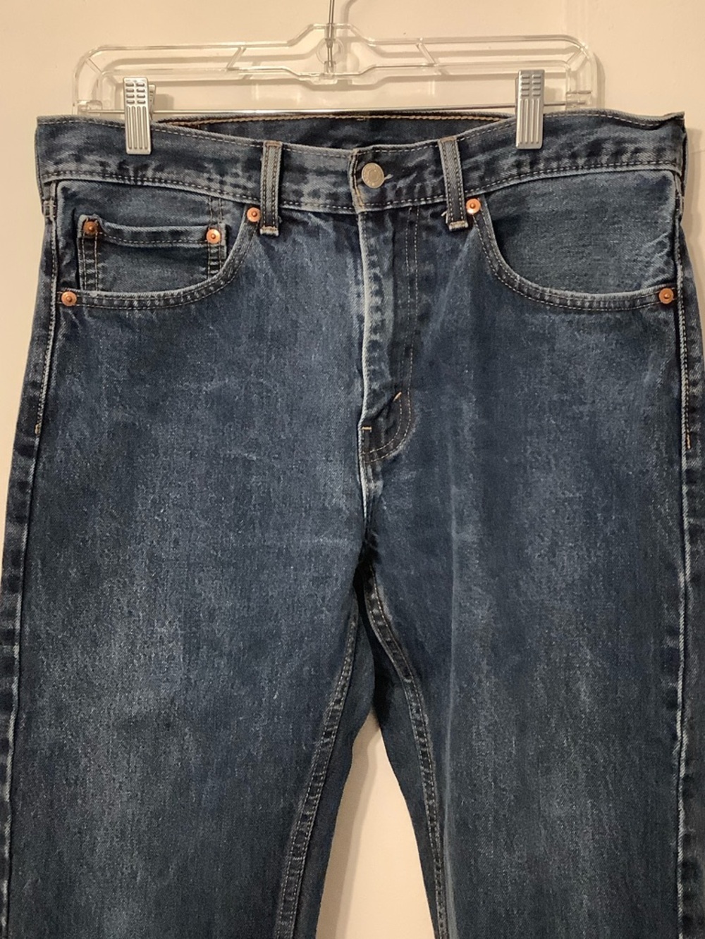 Levi's 505 Men's Dark Blue Relaxed Straight Jeans - Picture 2 of 6